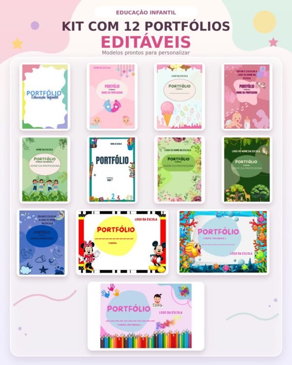 KIT 01 | 12 Portfólios Prontos e Editáveis